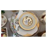 Assorted Decorative China Plates and Cake Scoop