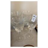 Tall Footed Wine Glasses, 2 Drinking Glasses and