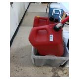 Lot of gas cans and landscape lighting