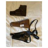 Three leather holsters