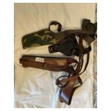 Leather and canvas shoulder holsters