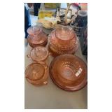 Lot of Pink Depression Glass Set