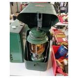 Vintage Coleman 220F lantern, with metal case and