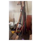 Lot of Mops, Brooms and More