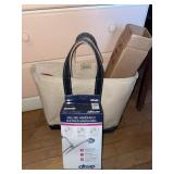 LL bean canvas tote bag handheld shower massager