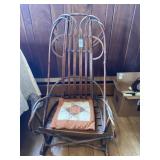 Childï¿½s Hickory rocker with hand quilted seat