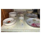 Assorted Floral Plates and Bowls