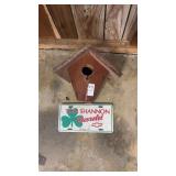 Tom Shannon License Plate and Birdhouse