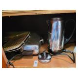 Coffee pot & vintage waffle maker