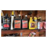 Shelf of Assorted Oils and Fluids