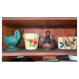 Shelf lot of planters