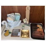 Hammered Bronze 5" square tray STRAWBERRY, wall