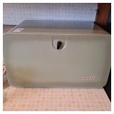 VTG Avocado Green Pantry Queen Metal Tin MCM