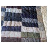 Vintage patchwork heavy quilt/ knotted -79 x 64