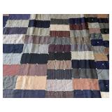 Vintage patchwork heavy quilt/ knotted - some