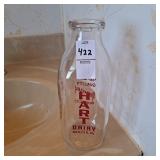 Hart dairy mercer pa quart glass bottle