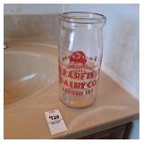 Clearfield dairy company sour cream glass jar