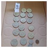 17 assorted half dollars