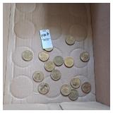 15 assorted president coins