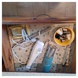 Vtg freezer vacuum pump,candy thermometer,black