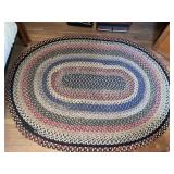 Vintage handmade braided rug- 72 x 54 inches