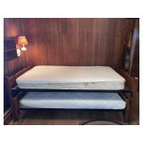 Vintage wooden trundle twin bed