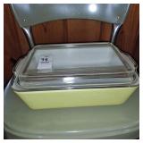 Pyrex 503-B yellow rectangular refrigerator dish,
