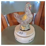 Vintage ceramic hen figurine music box