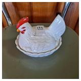 Vintage ceramic hen on nest