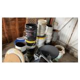 Lot of 5gal Buckets and Satellite Dishes