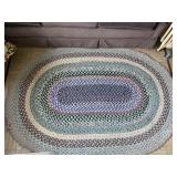 Vintage handmade braided rug 72 x 51 inches