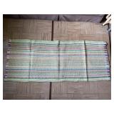 Vintage handmade rag rug runner - 58 x 24 inches