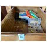 Fishing line, fishing glove, lures, flies