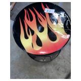 Swivel flame design garage stool