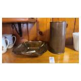 Copper Vase and Bowl