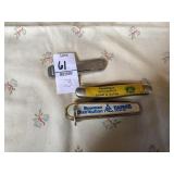 Three advertising pocket knives