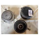 Three vintage fishing reels, H ï¿½ I, miracle