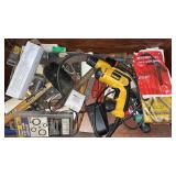 Drawer with DeWalt Corded Drill and Assorted