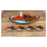 Noritake M lusterware celery dish set