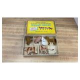 Old Fashioned Domestic Animals Figurines with Box