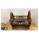 Vintage Wooden Doll Cradle and Cottage