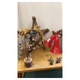 Holiday decor. Bells, ornaments, jingle tree and