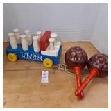 Vintage The Jolly Milkmen wooden toy,vintage