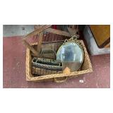 Vintage Beveled Glass Metal Frame and Baskets