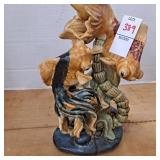 Vintage Chinese Porcelain Majolica Koi Carp Gold