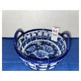 Blue lattice small bowl