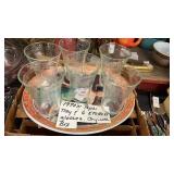 1970s Pepsi Tray with Etched Glasses Original Box