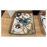 Assortment of Costume Jewelry with Display Bust