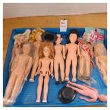 Assorted vintage dress me dolls