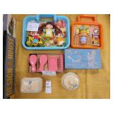 Celluloid baby sets & 1980s snap & play dolls